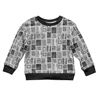 Vintage Aloha Block Quilt Kid Ugly Christmas Sweater Black Inspired Lei Motifs - Polynesian Pride