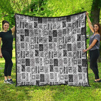 Vintage Aloha Block Quilt Quilt Black Inspired Lei Motifs - Polynesian Pride
