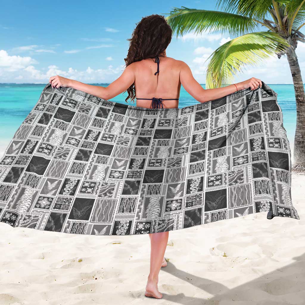 Vintage Aloha Block Quilt Sarong Black Inspired Lei Motifs LT9 - Polynesian Pride