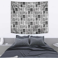 Vintage Aloha Block Quilt Tapestry Black Inspired Lei Motifs LT9 - Polynesian Pride