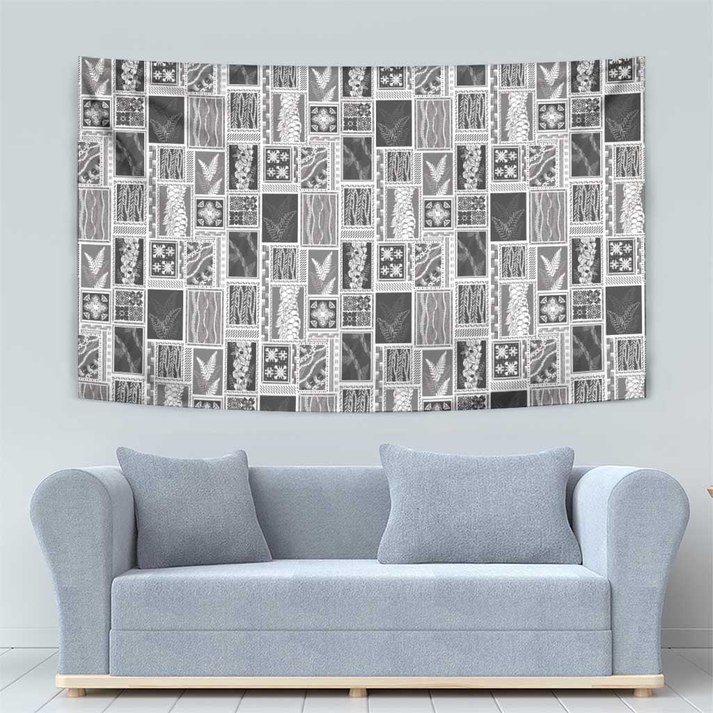 Vintage Aloha Block Quilt Tapestry Black Inspired Lei Motifs LT9 - Polynesian Pride