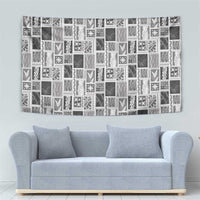 Vintage Aloha Block Quilt Tapestry Black Inspired Lei Motifs LT9 - Polynesian Pride