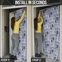 Vintage Aloha Block Quilt Door Cover Blue Inspired Lei Motifs - Polynesian Pride