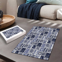 Vintage Aloha Block Quilt Puzzle Blue Inspired Lei Motifs LT9 - Polynesian Pride
