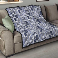 Vintage Aloha Block Quilt Quilt Blue Inspired Lei Motifs - Polynesian Pride