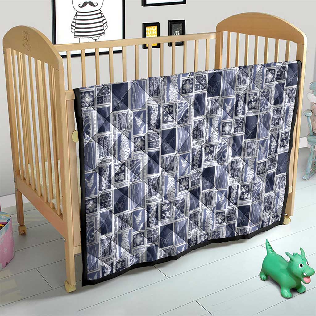 Vintage Aloha Block Quilt Quilt Blue Inspired Lei Motifs - Polynesian Pride