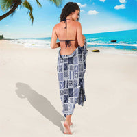 Vintage Aloha Block Quilt Sarong Blue Inspired Lei Motifs LT9 - Polynesian Pride