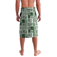 Vintage Aloha Block Quilt Lavalava Green Inspired Lei Motifs - Polynesian Pride