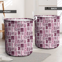 Vintage Aloha Block Quilt Laundry Basket Pink Inspired Lei Motifs LT9 - Polynesian Pride