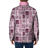 Vintage Aloha Block Quilt Padded Jacket Pink Inspired Lei Motifs LT9 - Polynesian Pride