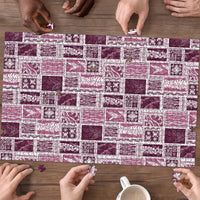 Vintage Aloha Block Quilt Puzzle Pink Inspired Lei Motifs LT9 - Polynesian Pride