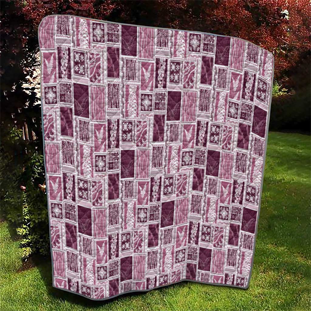 Vintage Aloha Block Quilt Quilt Pink Inspired Lei Motifs - Polynesian Pride