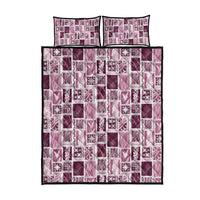 Vintage Aloha Block Quilt Quilt Bed Set Pink Inspired Lei Motifs - Polynesian Pride