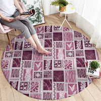 Vintage Aloha Block Quilt Round Carpet Pink Inspired Lei Motifs LT9 - Polynesian Pride