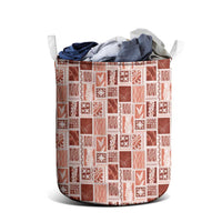 Vintage Aloha Block Quilt Laundry Basket Red Inspired Lei Motifs LT9 - Polynesian Pride