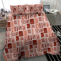 Vintage Aloha Block Quilt Bedding Set Red Inspired Lei Motifs LT9 - Polynesian Pride