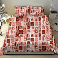 Vintage Aloha Block Quilt Bedding Set Red Inspired Lei Motifs LT9 - Polynesian Pride