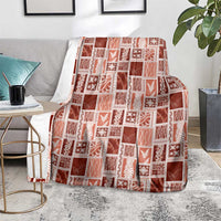 Vintage Aloha Block Quilt Blanket Red Inspired Lei Motifs - Polynesian Pride