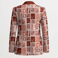 Vintage Aloha Block Quilt Blazer Red Inspired Lei Motifs - Polynesian Pride