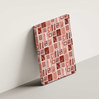 Vintage Aloha Block Quilt Canvas Wall Art Red Inspired Lei Motifs - Polynesian Pride