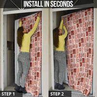 Vintage Aloha Block Quilt Door Cover Red Inspired Lei Motifs - Polynesian Pride