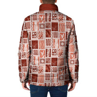 Vintage Aloha Block Quilt Padded Jacket Red Inspired Lei Motifs LT9 - Polynesian Pride