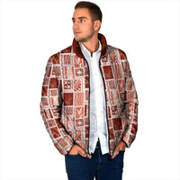 Vintage Aloha Block Quilt Padded Jacket Red Inspired Lei Motifs LT9 - Polynesian Pride