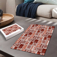 Vintage Aloha Block Quilt Puzzle Red Inspired Lei Motifs LT9 - Polynesian Pride