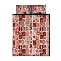 Vintage Aloha Block Quilt Quilt Bed Set Red Inspired Lei Motifs LT9 - Polynesian Pride