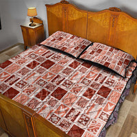 Vintage Aloha Block Quilt Quilt Bed Set Red Inspired Lei Motifs LT9 - Polynesian Pride