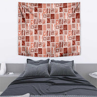 Vintage Aloha Block Quilt Tapestry Red Inspired Lei Motifs LT9 - Polynesian Pride