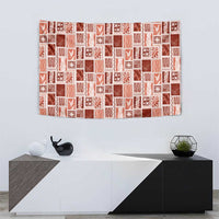 Vintage Aloha Block Quilt Tapestry Red Inspired Lei Motifs LT9 - Polynesian Pride