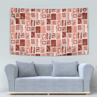 Vintage Aloha Block Quilt Tapestry Red Inspired Lei Motifs LT9 - Polynesian Pride