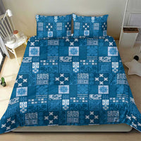 Vintage Hawaiian Quilting Patterns Bedding Set Blue Style Tribal Fabric Patchwork - Polynesian Pride
