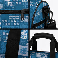 Vintage Hawaiian Quilting Patterns Duffle Bag Blue Style Tribal Fabric Patchwork LT9 - Polynesian Pride