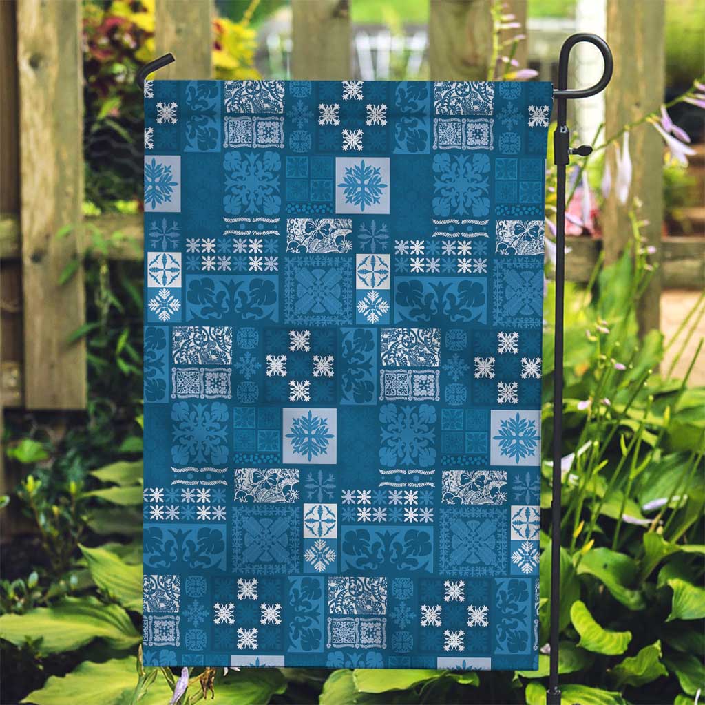 Vintage Hawaiian Quilting Patterns Garden Flag Blue Style Tribal Fabric Patchwork - Polynesian Pride