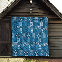 Vintage Hawaiian Quilting Patterns Quilt Blue Style Tribal Fabric Patchwork - Polynesian Pride