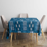 Vintage Hawaiian Quilting Patterns Tablecloth Blue Style Tribal Fabric Patchwork - Polynesian Pride