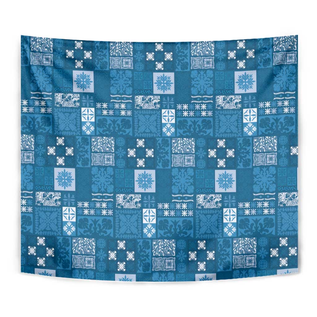 Vintage Hawaiian Quilting Patterns Tapestry Blue Style Tribal Fabric Patchwork - Polynesian Pride