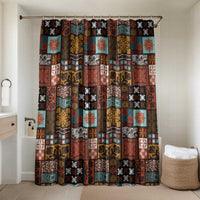 Vintage Hawaiian Quilting Patterns Bathroom Set Brown Style Tribal Fabric Patchwork - Polynesian Pride