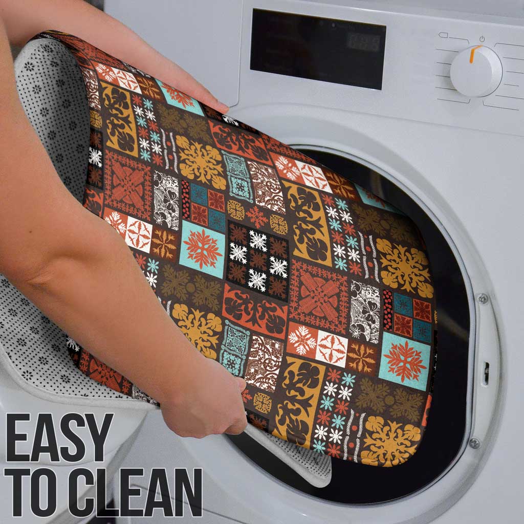 Vintage Hawaiian Quilting Patterns Bathroom Set Brown Style Tribal Fabric Patchwork - Polynesian Pride