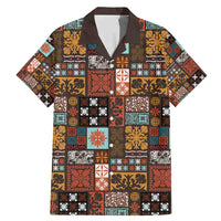 Vintage Hawaiian Quilting Patterns Family Matching Mermaid Dress and Hawaiian Shirt Brown Style Tribal Fabric Patchwork - Polynesian Pride