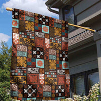 Vintage Hawaiian Quilting Patterns Garden Flag Brown Style Tribal Fabric Patchwork - Polynesian Pride