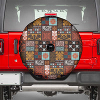 Vintage Hawaiian Quilting Patterns Spare Tire Cover Brown Style Tribal Fabric Patchwork - Polynesian Pride