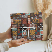 Vintage Hawaiian Quilting Patterns Wrapping Paper Brown Style Tribal Fabric Patchwork - Polynesian Pride