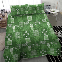 Vintage Hawaiian Quilting Patterns Bedding Set Green Style Tribal Fabric Patchwork - Polynesian Pride