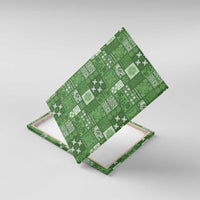 Vintage Hawaiian Quilting Patterns Canvas Wall Art Green Style Tribal Fabric Patchwork - Polynesian Pride