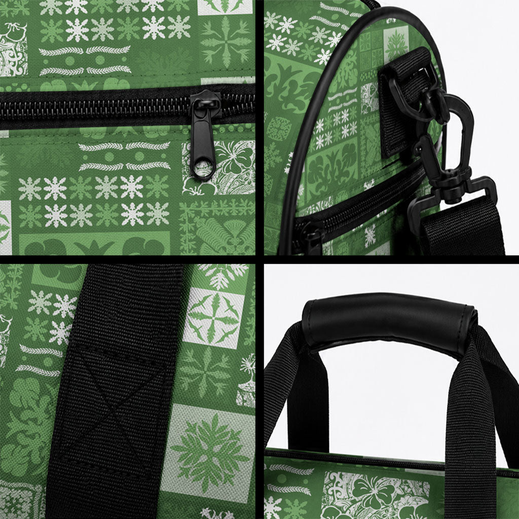 Vintage Hawaiian Quilting Patterns Duffle Bag Green Style Tribal Fabric Patchwork LT9 - Polynesian Pride