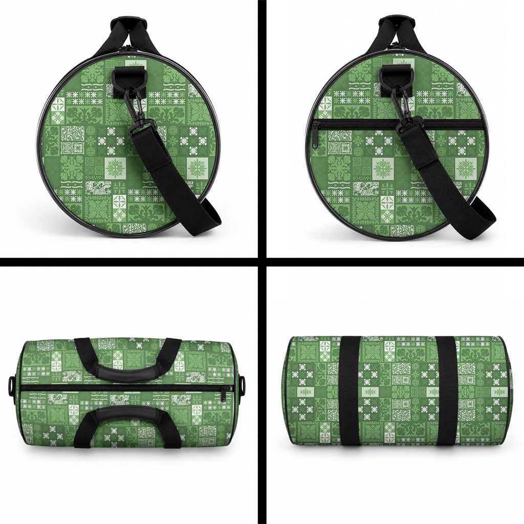 Vintage Hawaiian Quilting Patterns Duffle Bag Green Style Tribal Fabric Patchwork LT9 - Polynesian Pride