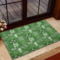 Vintage Hawaiian Quilting Patterns Rubber Doormat Green Style Tribal Fabric Patchwork - Polynesian Pride